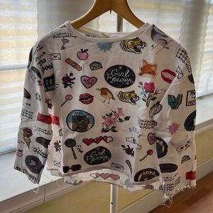 Zara girl💥 power printed patch sweatshirt (9-10 youth)